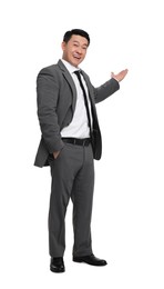 Photo of Businessman in suit posing on white background