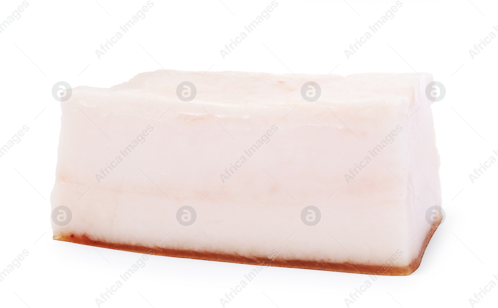 Photo of Piece of pork fatback isolated on white