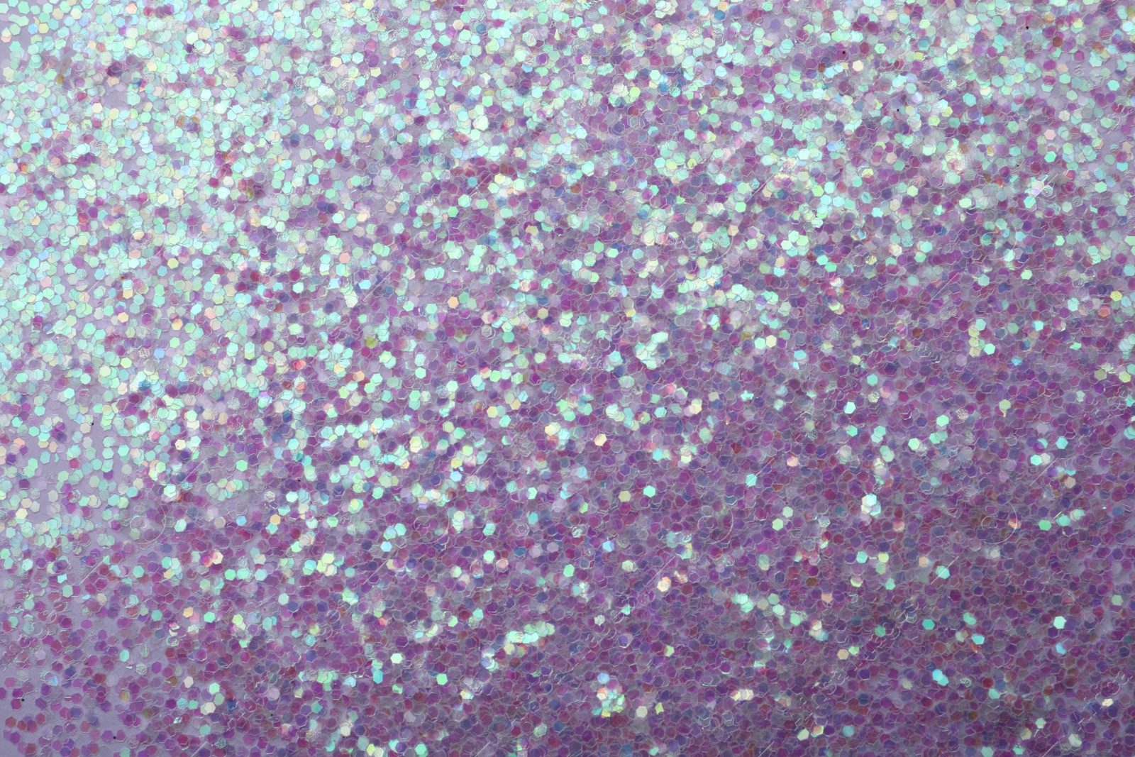 Photo of Beautiful shiny lilac glitter as background, closeup