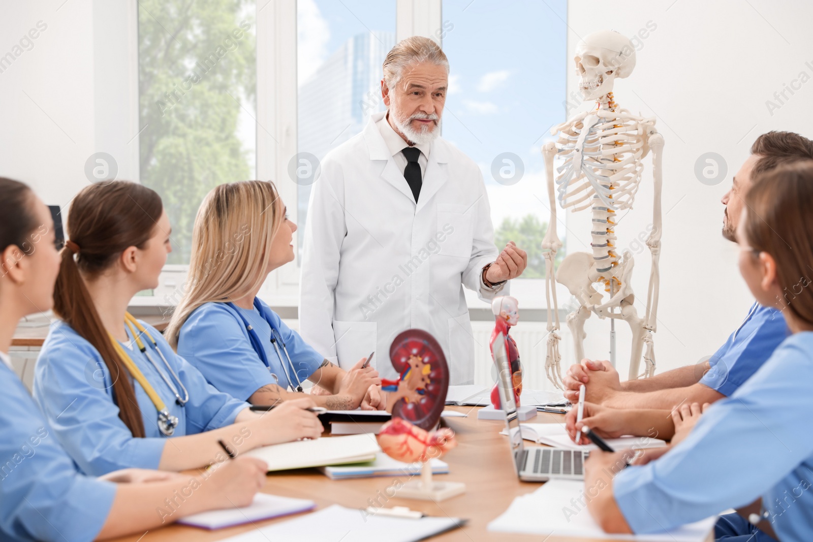 Photo of Doctor giving lecture for interns in university