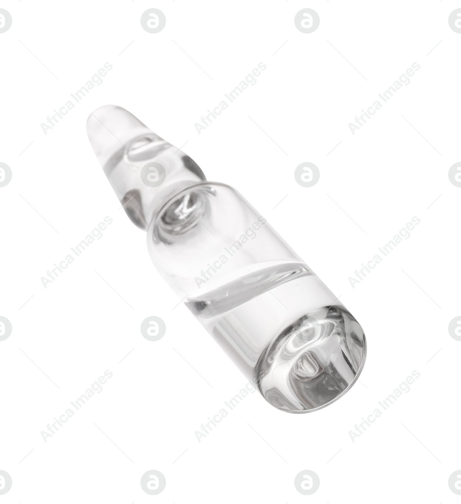 Photo of Glass ampoule with liquid isolated on white