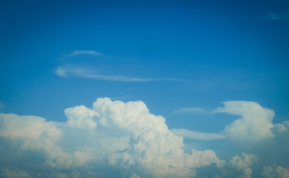 Photo of Beautiful blue sky with fluffy white clouds