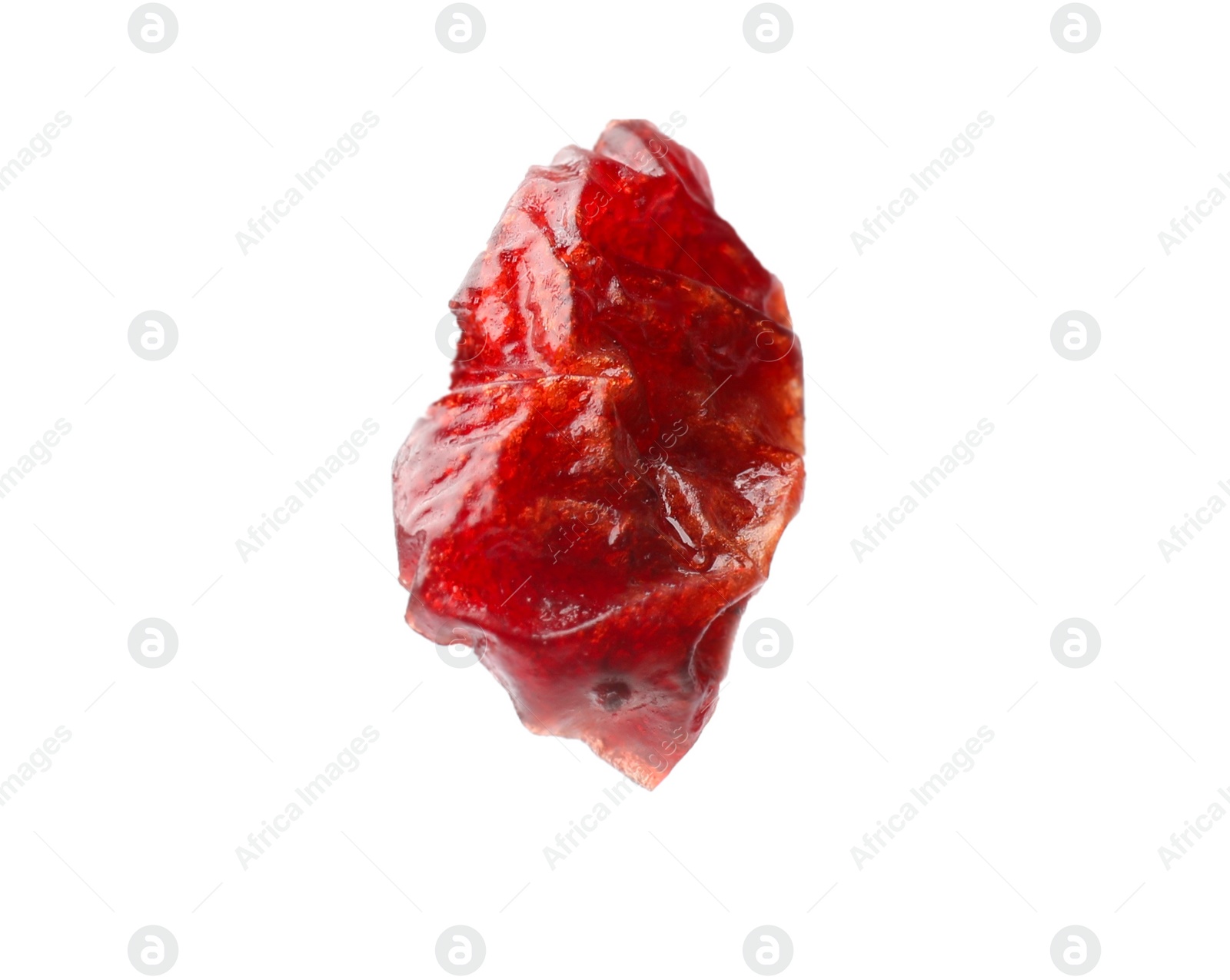 Photo of One tasty dried cranberry isolated on white