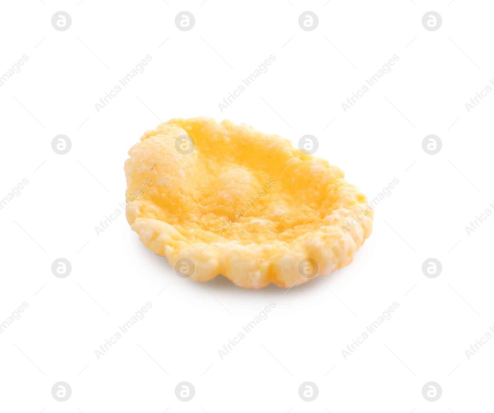 Photo of Sweet tasty corn flake isolated on white