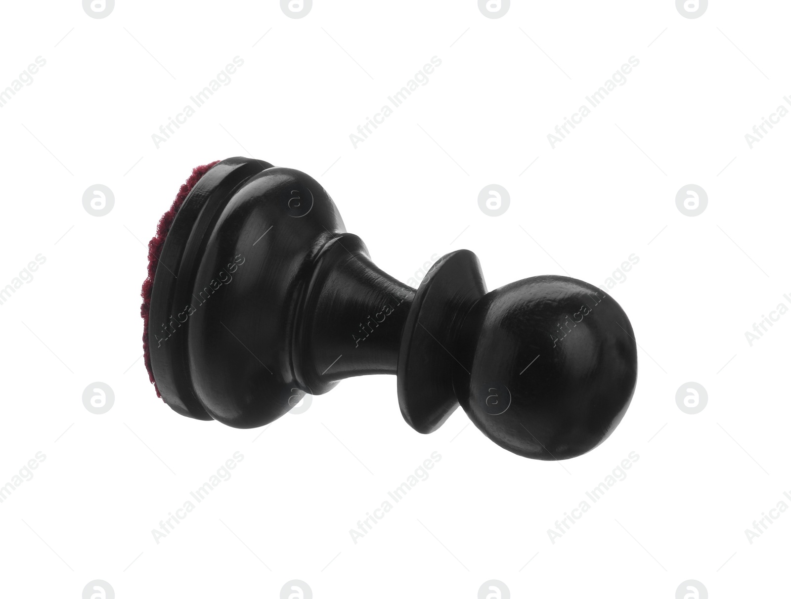 Photo of Black wooden chess pawn isolated on white