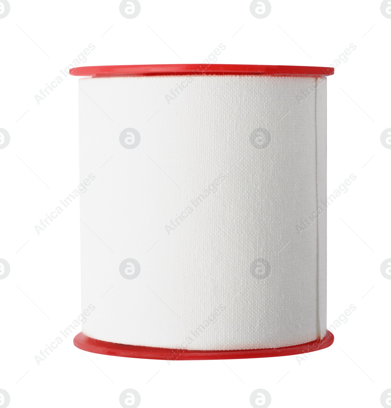 Photo of Medical sticking plaster roll isolated on white. First aid item