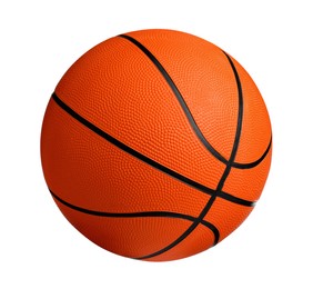 Photo of New orange basketball ball isolated on white