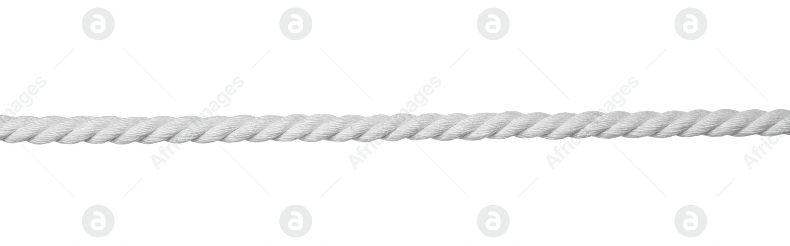 Photo of Long durable hemp rope isolated on white