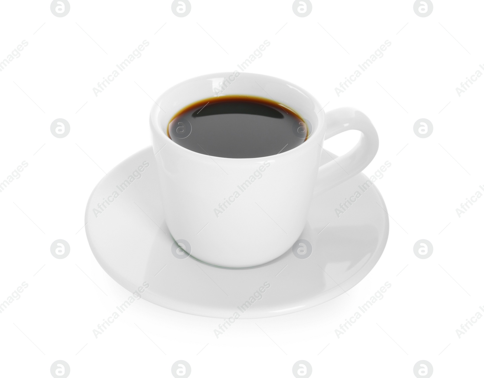 Photo of Cup of tasty coffee isolated on white