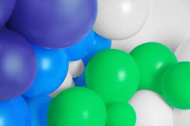 Image of Balloons in different colors as background, closeup