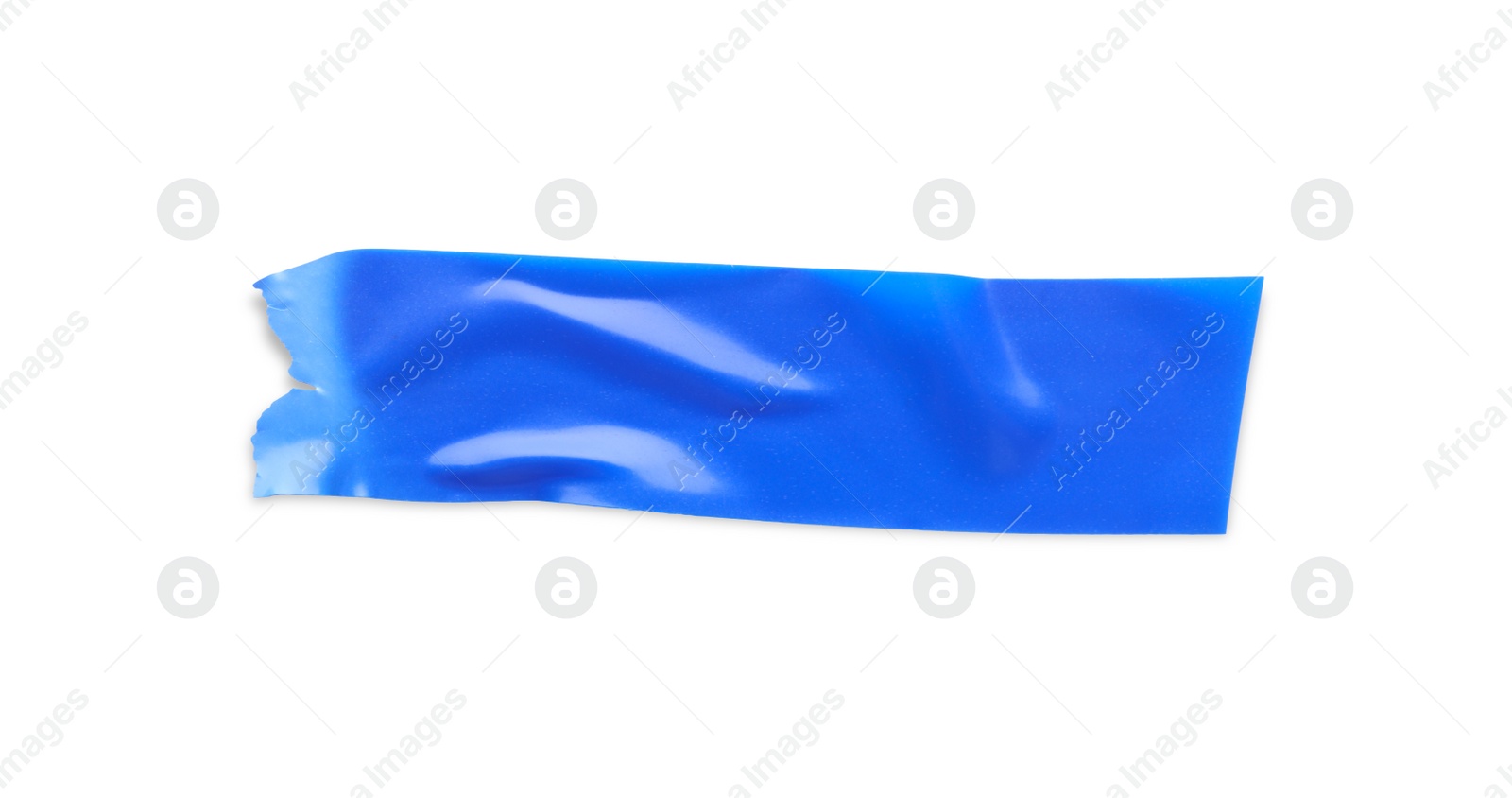 Photo of Piece of blue insulating tape isolated on white, top view