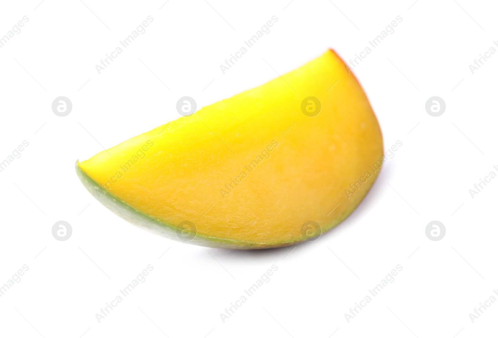 Photo of Fresh juicy mango slice isolated on white