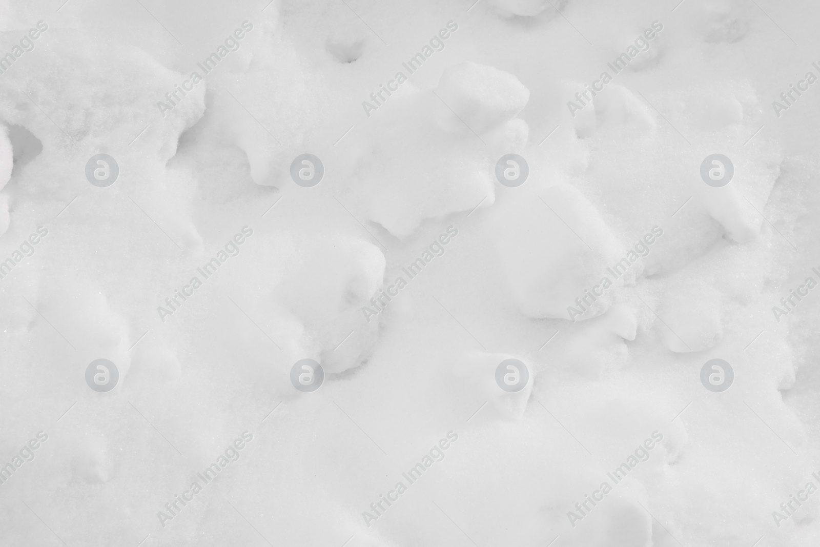 Photo of White snow as background, closeup. Winter season