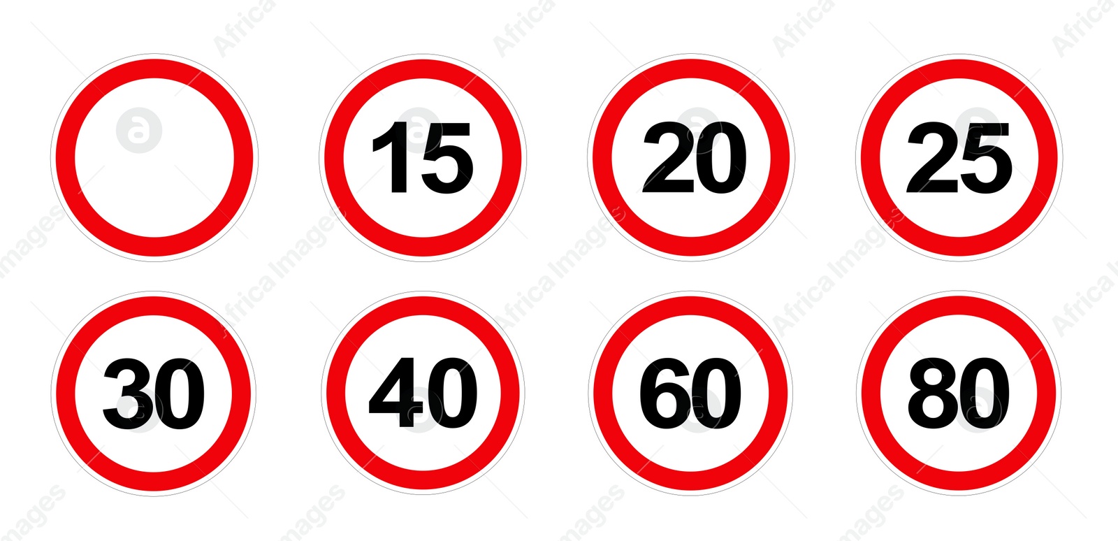 Illustration of Set with different road signs on white background. Banner design