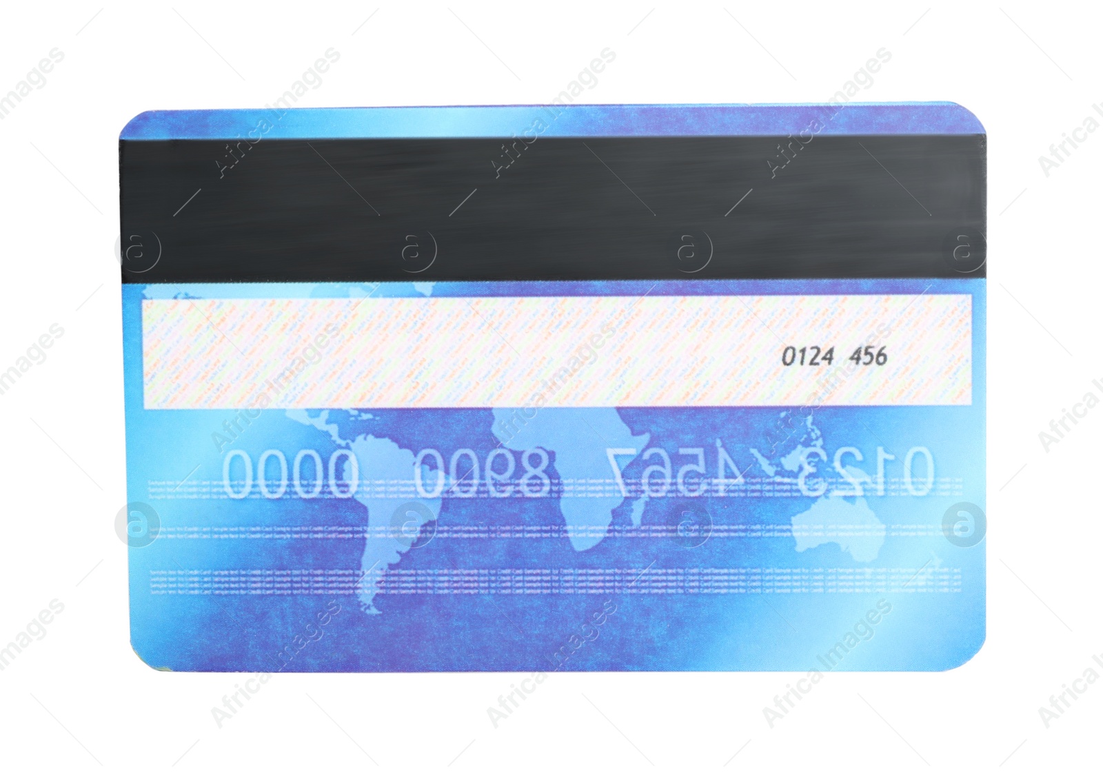 Photo of Blue plastic credit card isolated on white