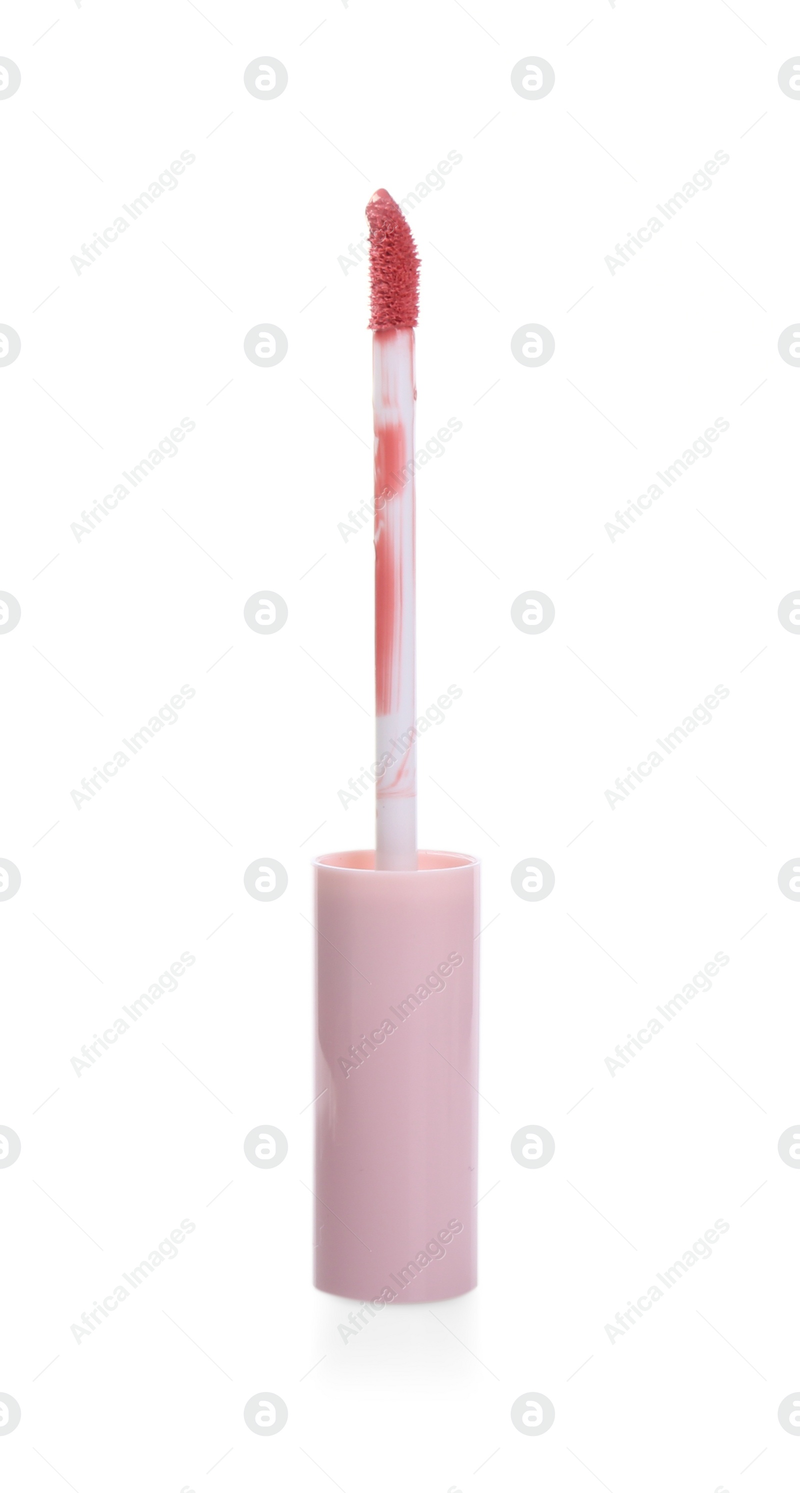 Photo of One lip gloss applicator isolated on white