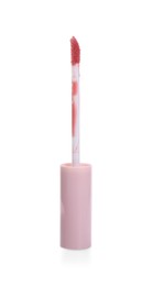 One lip gloss applicator isolated on white