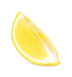 Citrus fruit. Slice of fresh lemon isolated on white