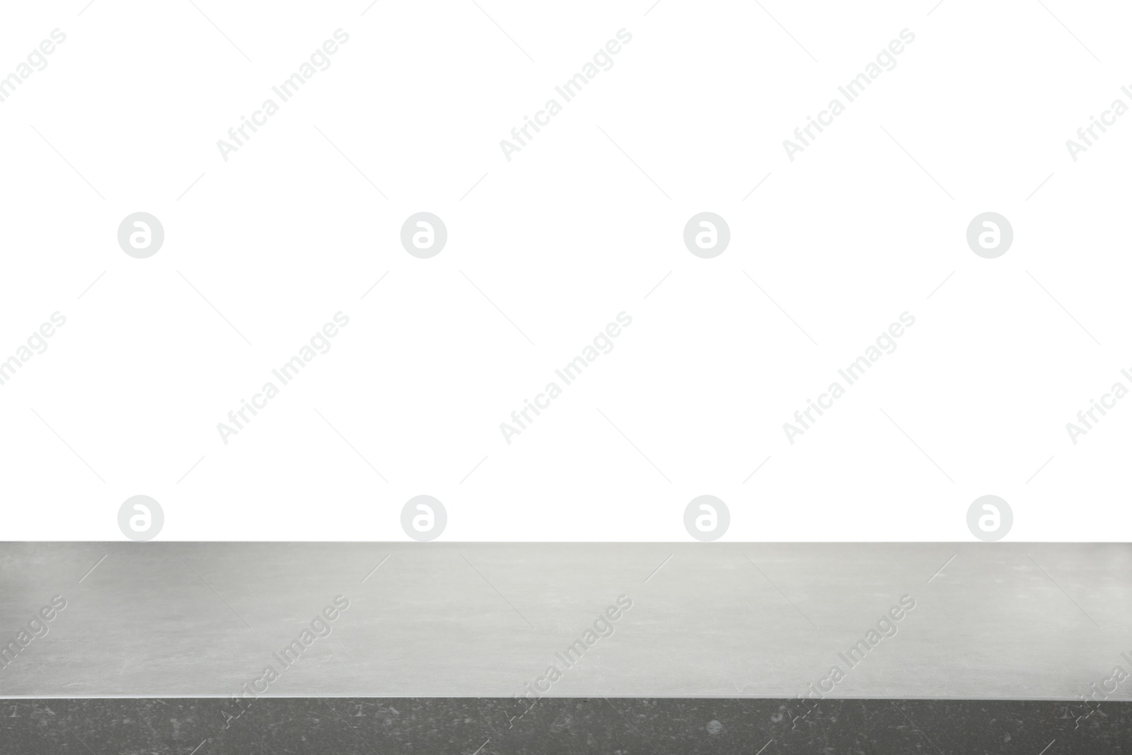 Photo of Empty stone surface against white background. Mockup for design