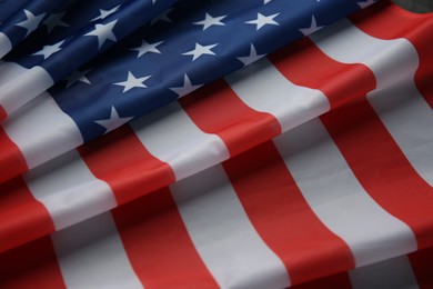 Flag of USA as background, closeup view