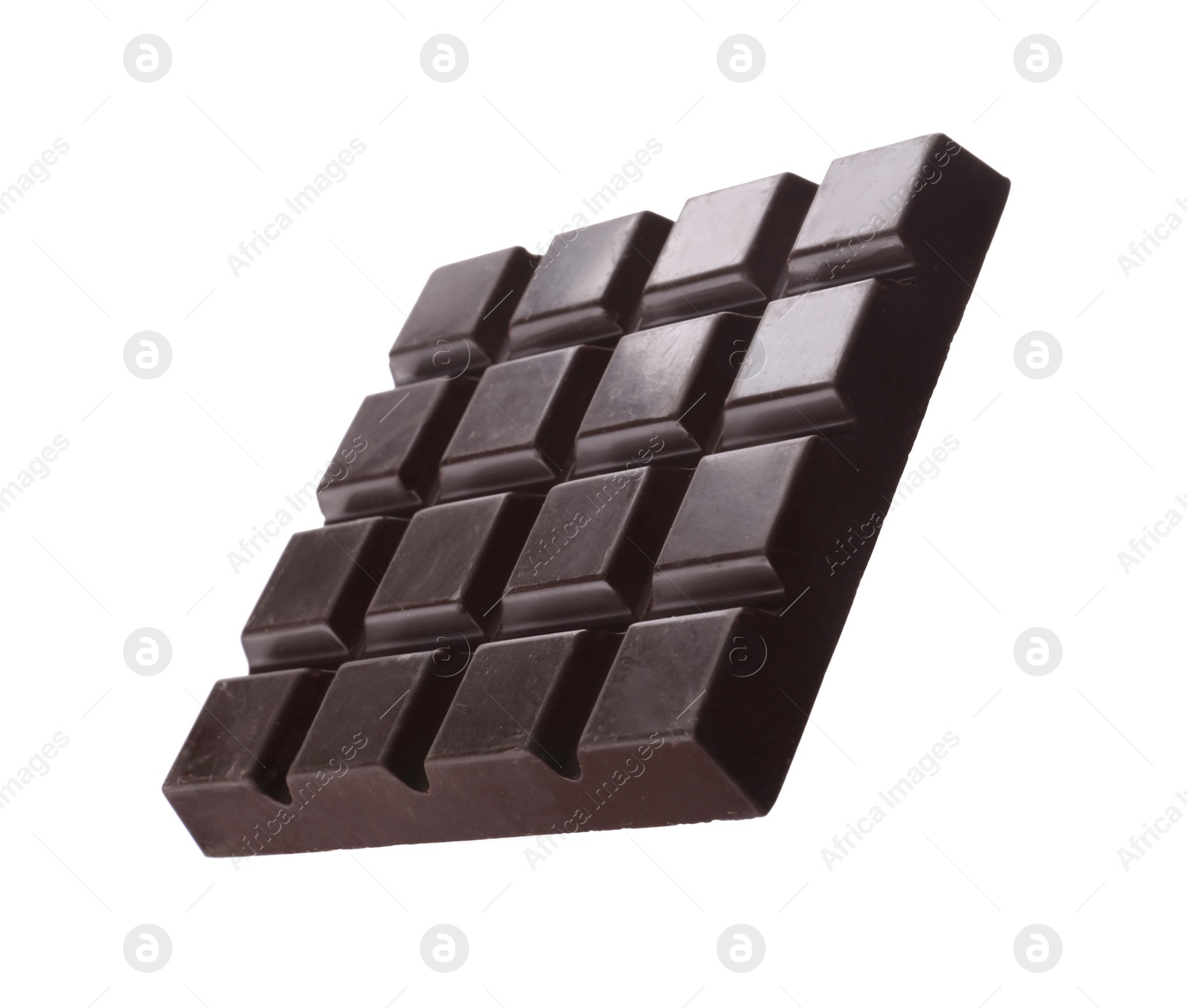 Photo of Tasty dark chocolate bar isolated on white