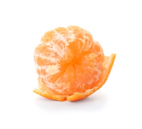 Photo of Whole fresh ripe tangerine on white background