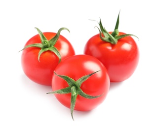 Fresh organic cherry tomatoes isolated on white