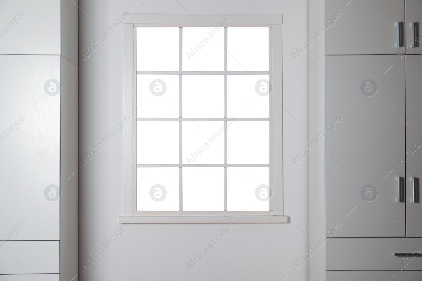 Photo of White living room with window. Home interior