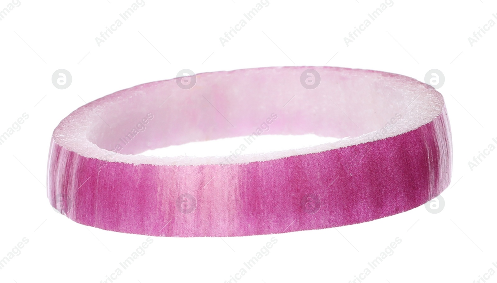 Photo of Ring of fresh red onion isolated on white