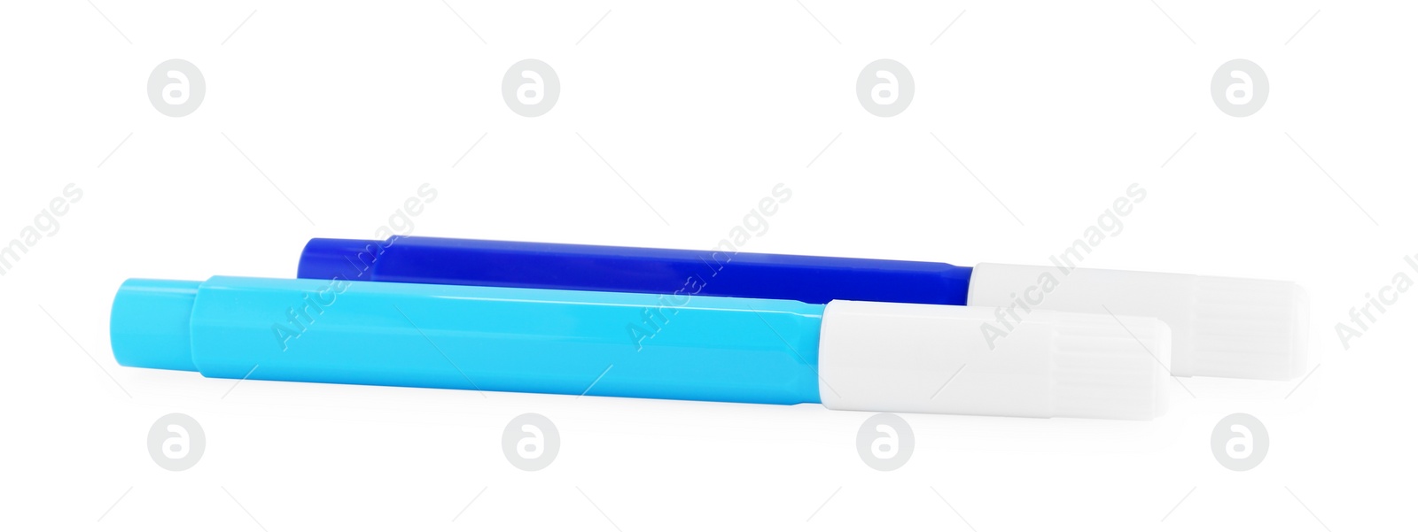 Photo of Different stylish colorful markers on white background