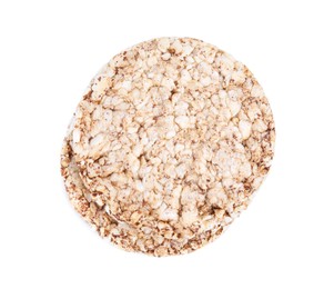Photo of Tasty crunchy buckwheat on white background, top view