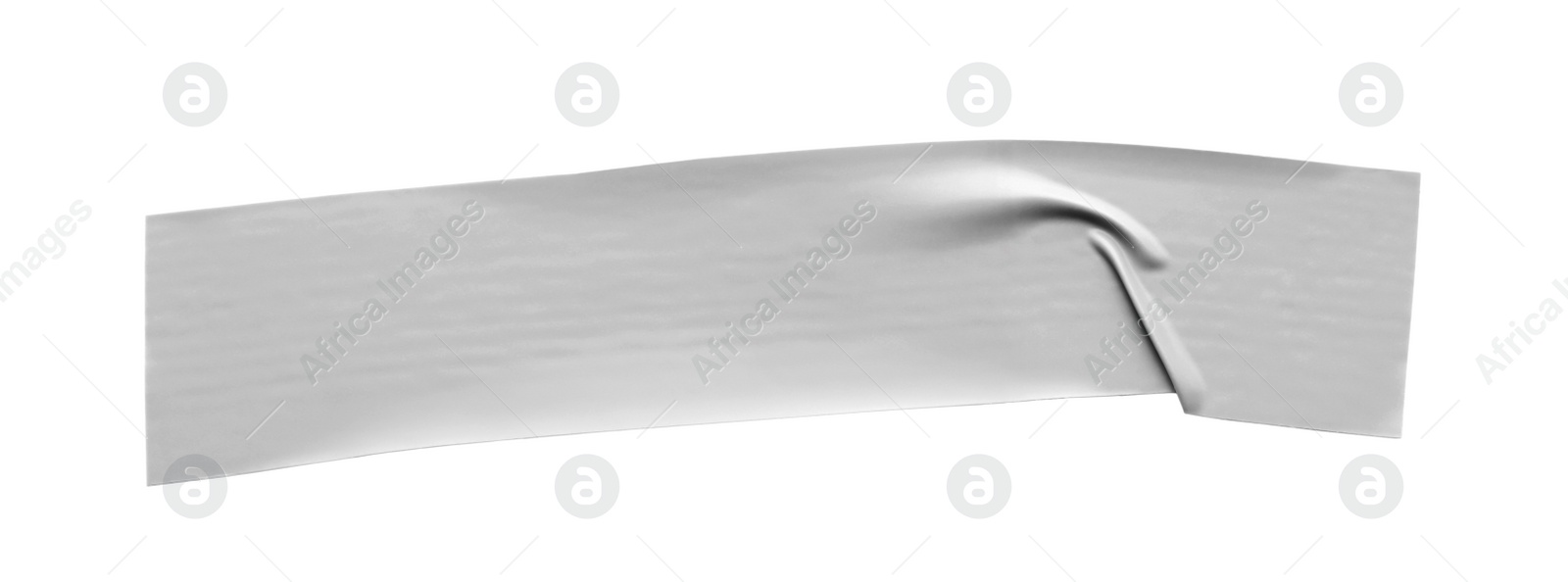 Photo of Piece of grey insulating tape isolated on white, top view