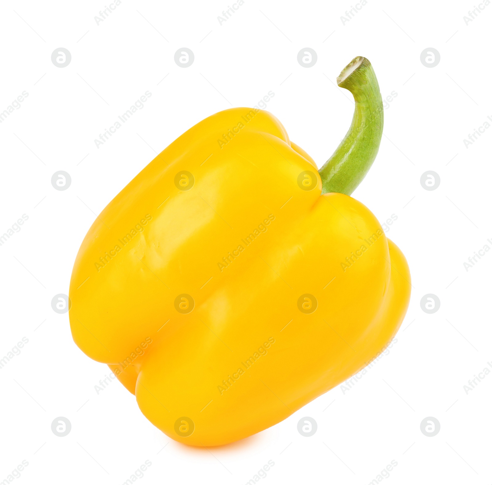 Photo of Ripe yellow bell pepper isolated on white