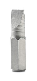Photo of One flathead screwdriver bit on white background
