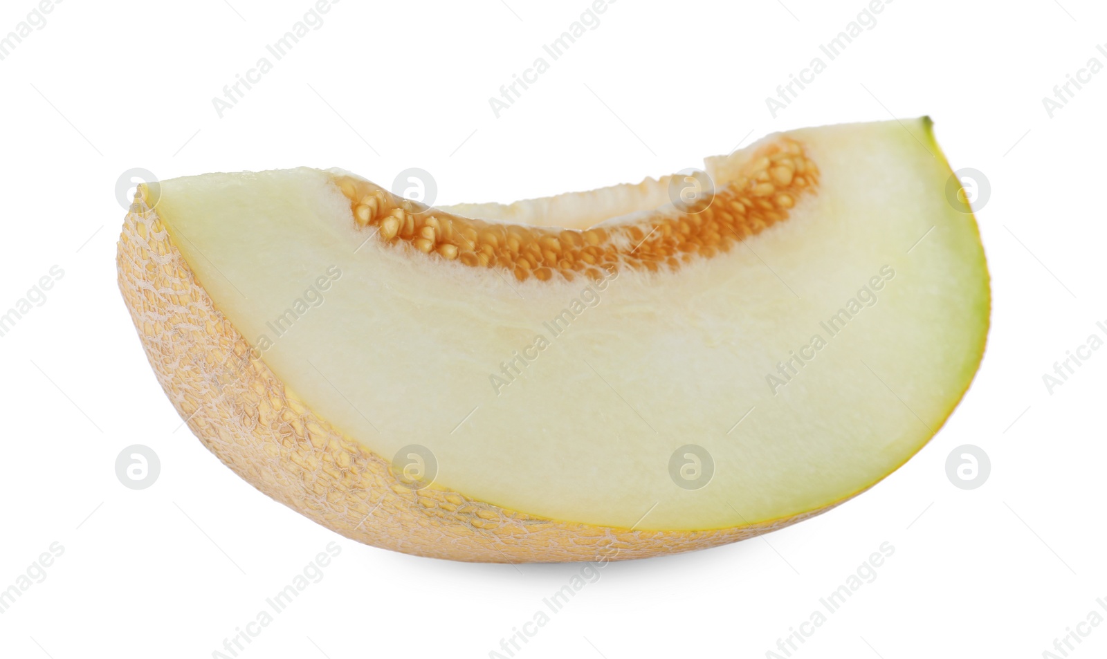 Photo of Piece of delicious honeydew melon isolated on white