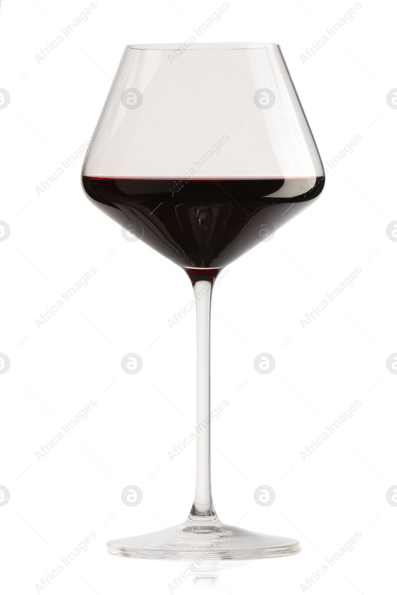 Photo of Red wine in glass isolated on white