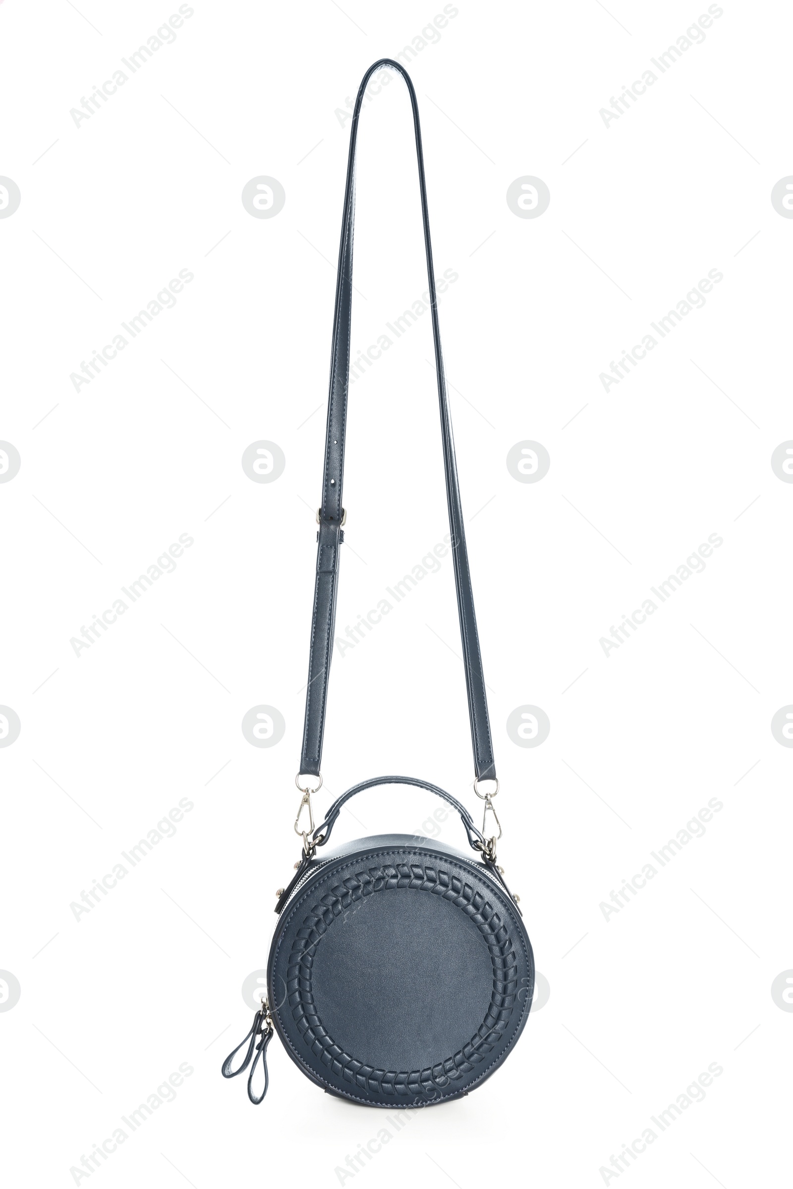 Photo of Stylish black woman's bag isolated on white