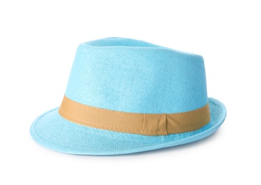 Summer hat on white background. Beach object