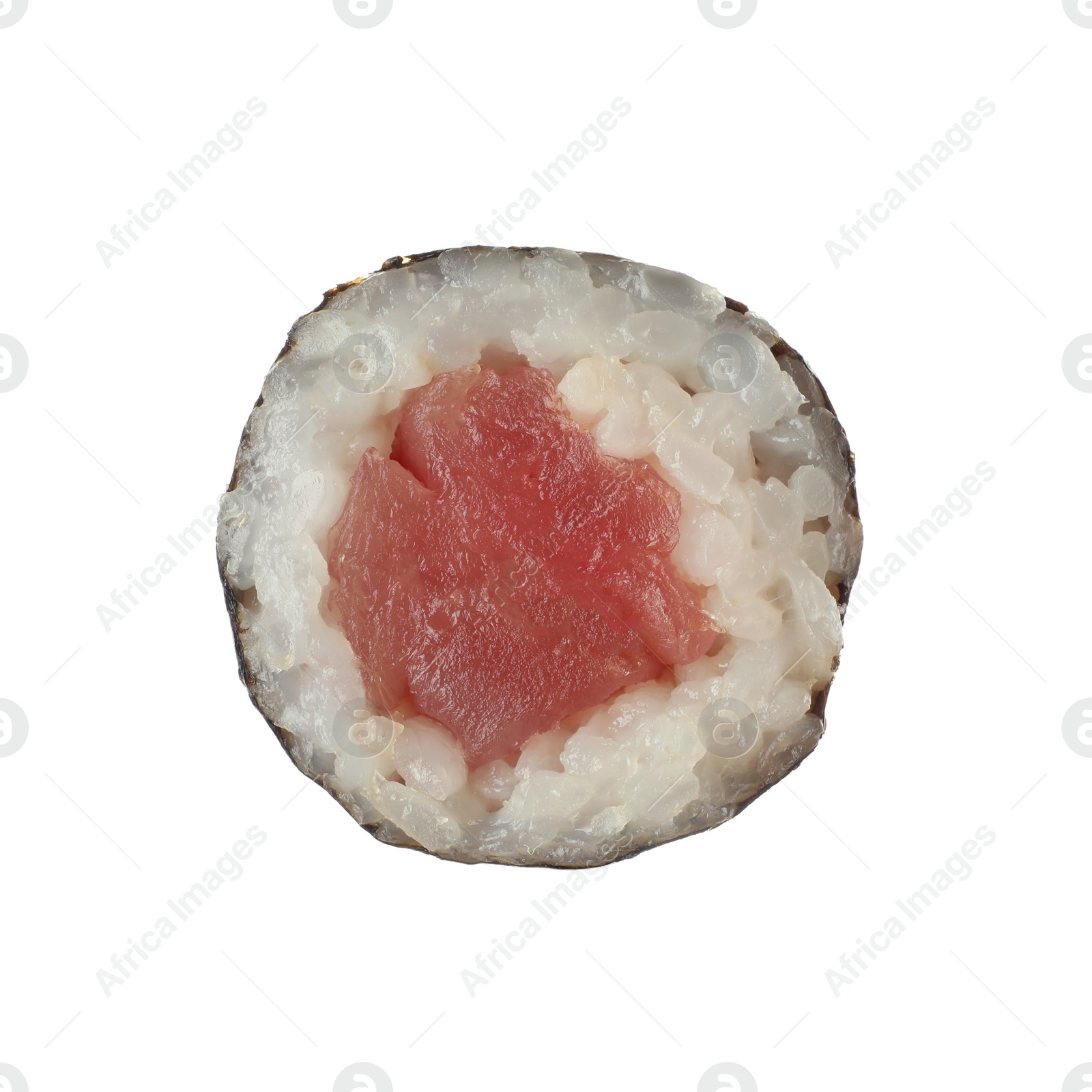 Photo of Sushi roll with tuna isolated on white