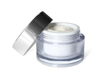 Photo of Jar of luxury face cream isolated on white