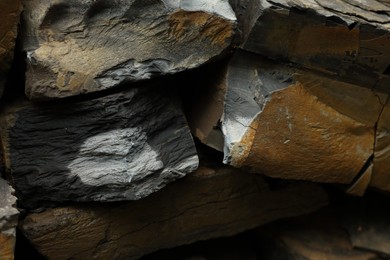 Photo of Closeup view of stacked stones as background