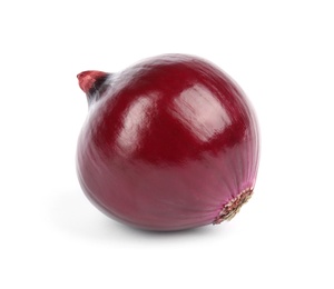 Fresh whole red onion on white background