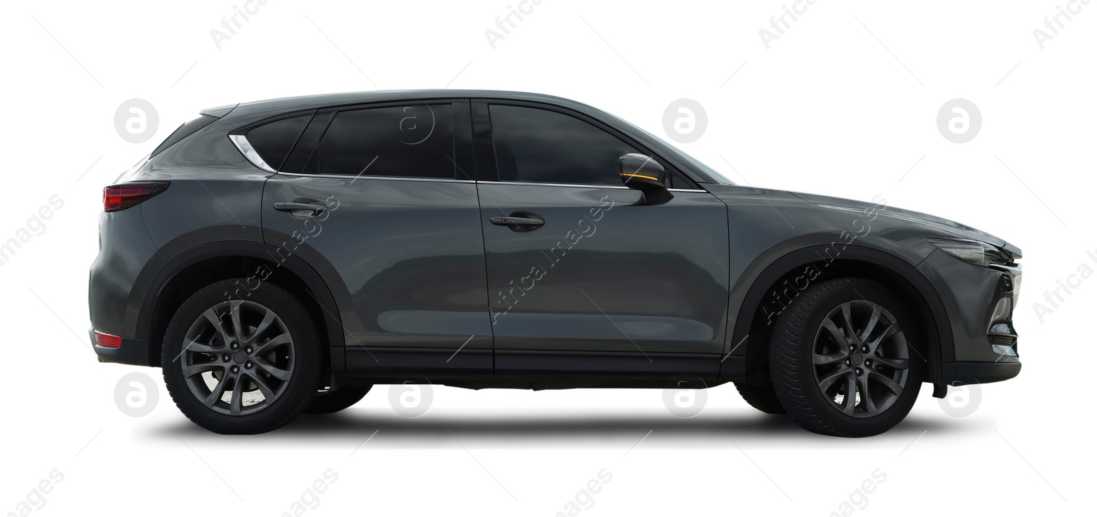 Image of New expensive black car isolated on white