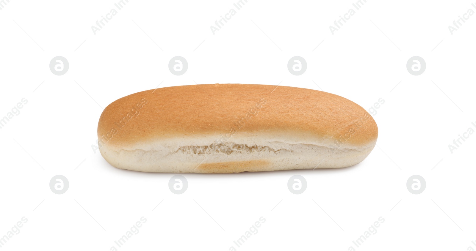 Photo of Tasty fresh bun for hot dog on white background