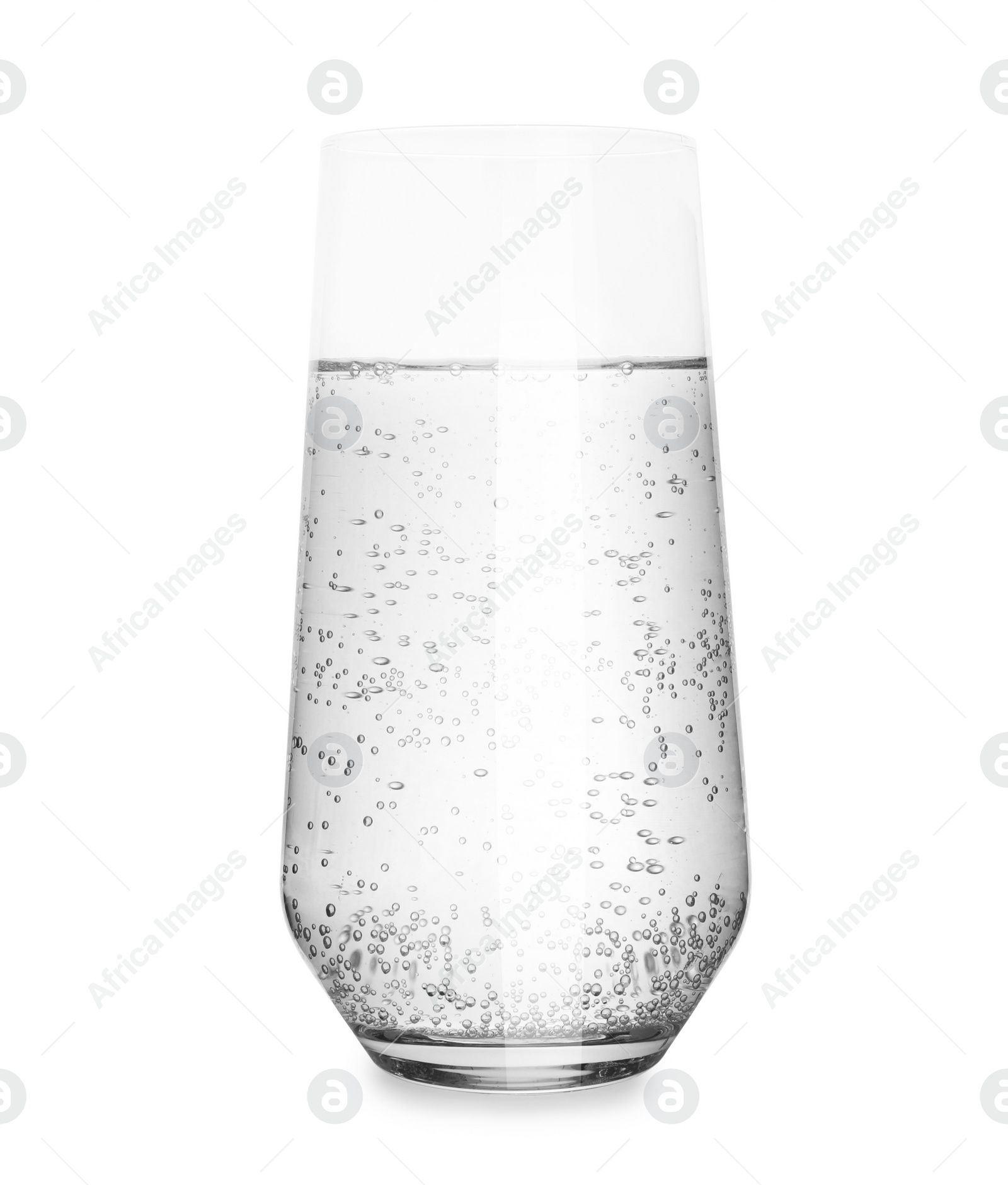 Photo of Glass of soda water isolated on white