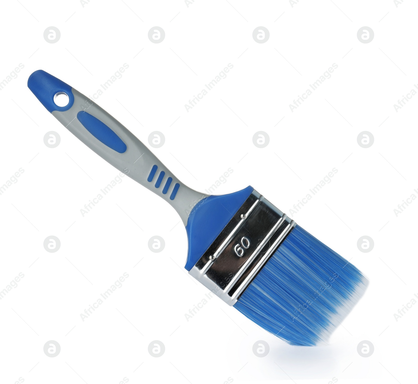 Photo of New paint brush on white background. Decorating tool