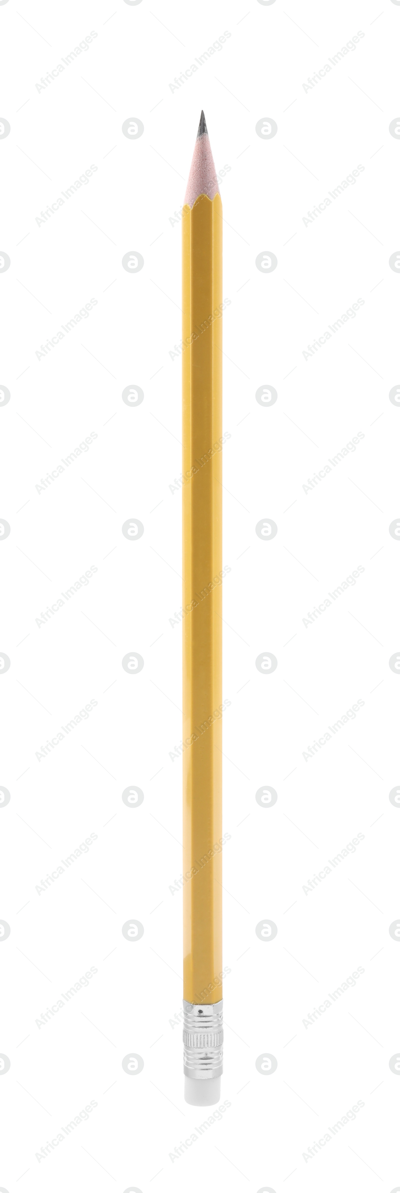 Photo of One sharp graphite pencil isolated on white