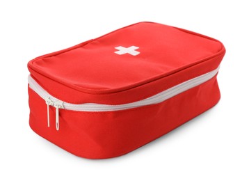 First aid kit bag on white background. Health care