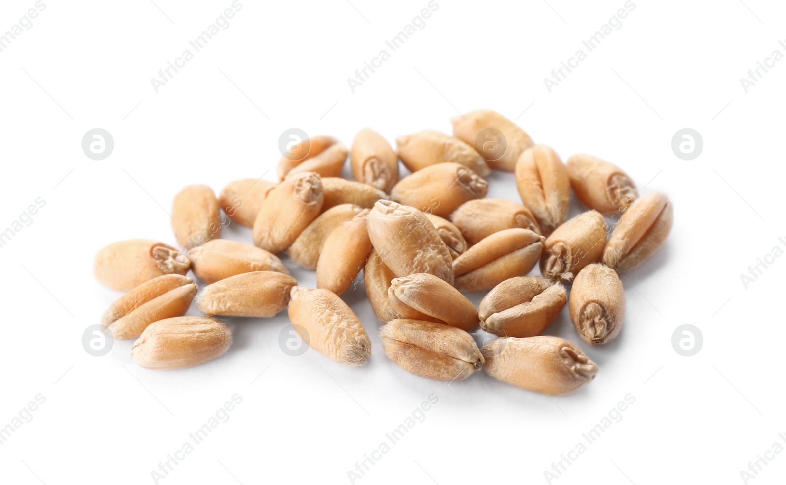 Photo of Pile of wheat grains on white background