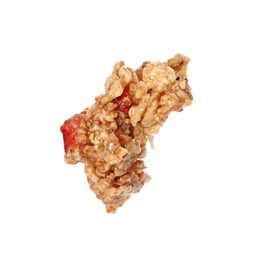 Photo of One piece of tasty granola bar isolated on white